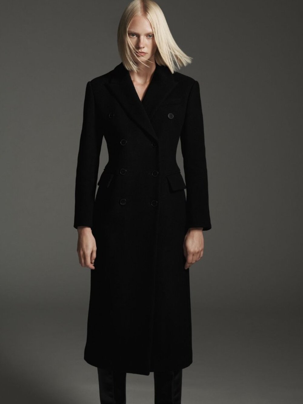Club Monaco Cinched Waist Insulated Long Wool Coat
